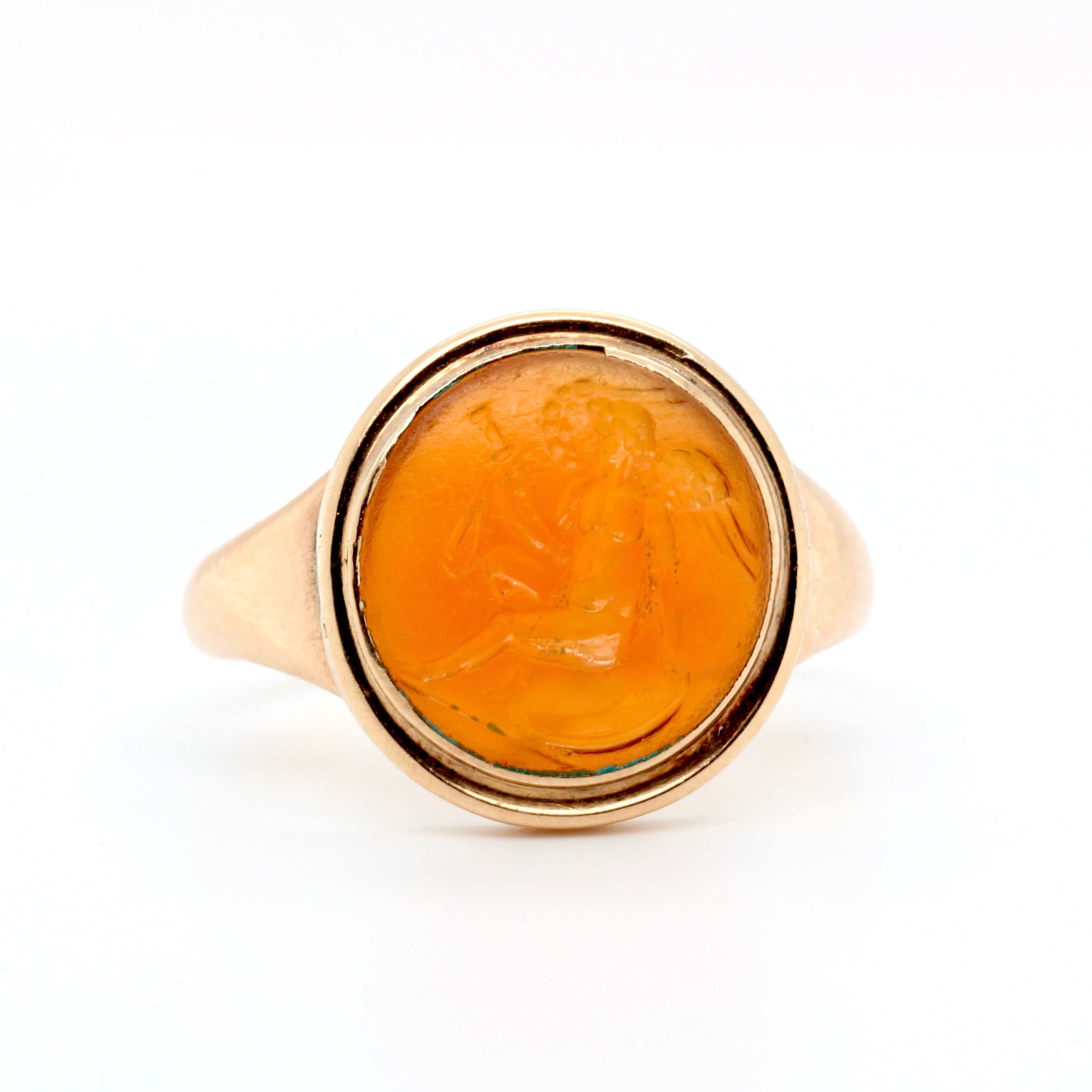 Victorian Roman Intaglio Cupid Ring-Charlotte Sayers Antique Jewellery