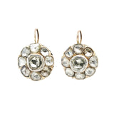 Victorian Rose Cut Diamond Cluster Earrings-Charlotte Sayers Antique Jewellery