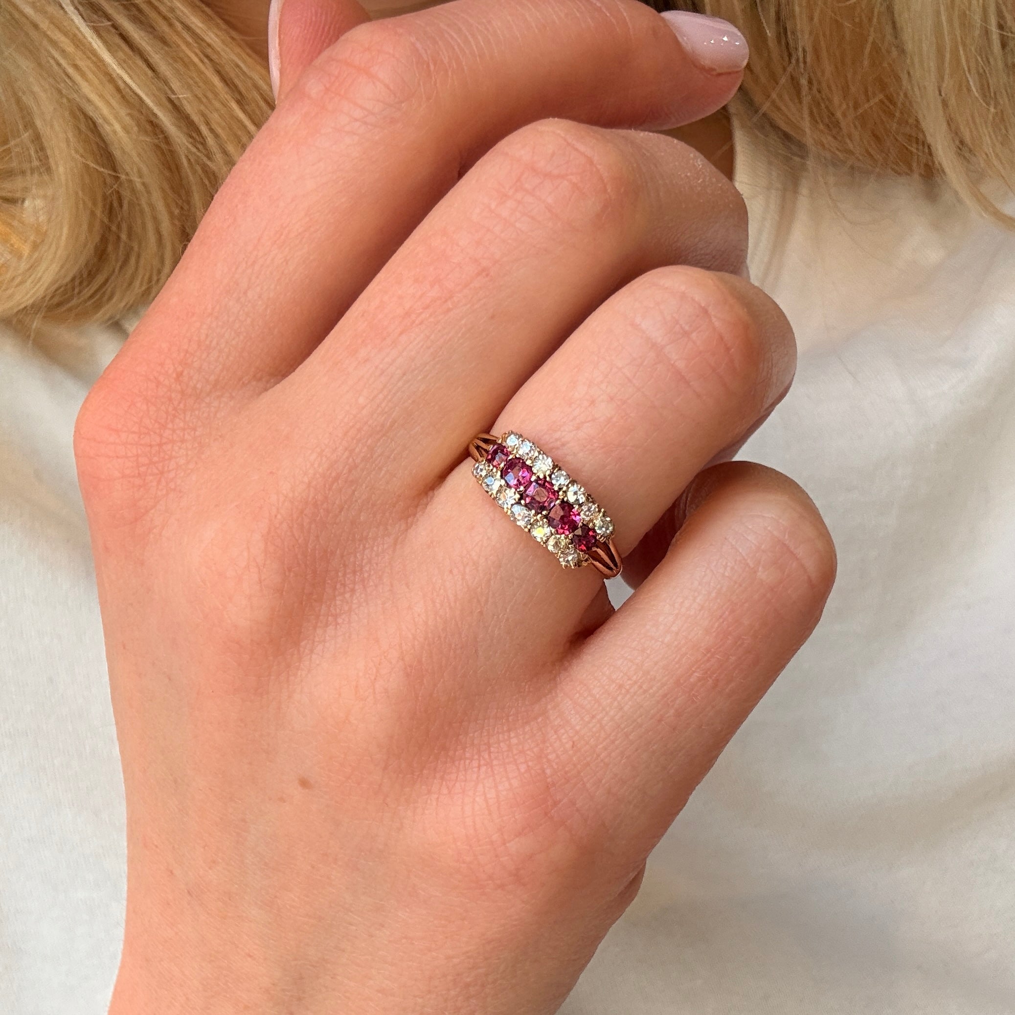 Victorian Ruby Diamond Ring-Charlotte Sayers Antique Jewellery