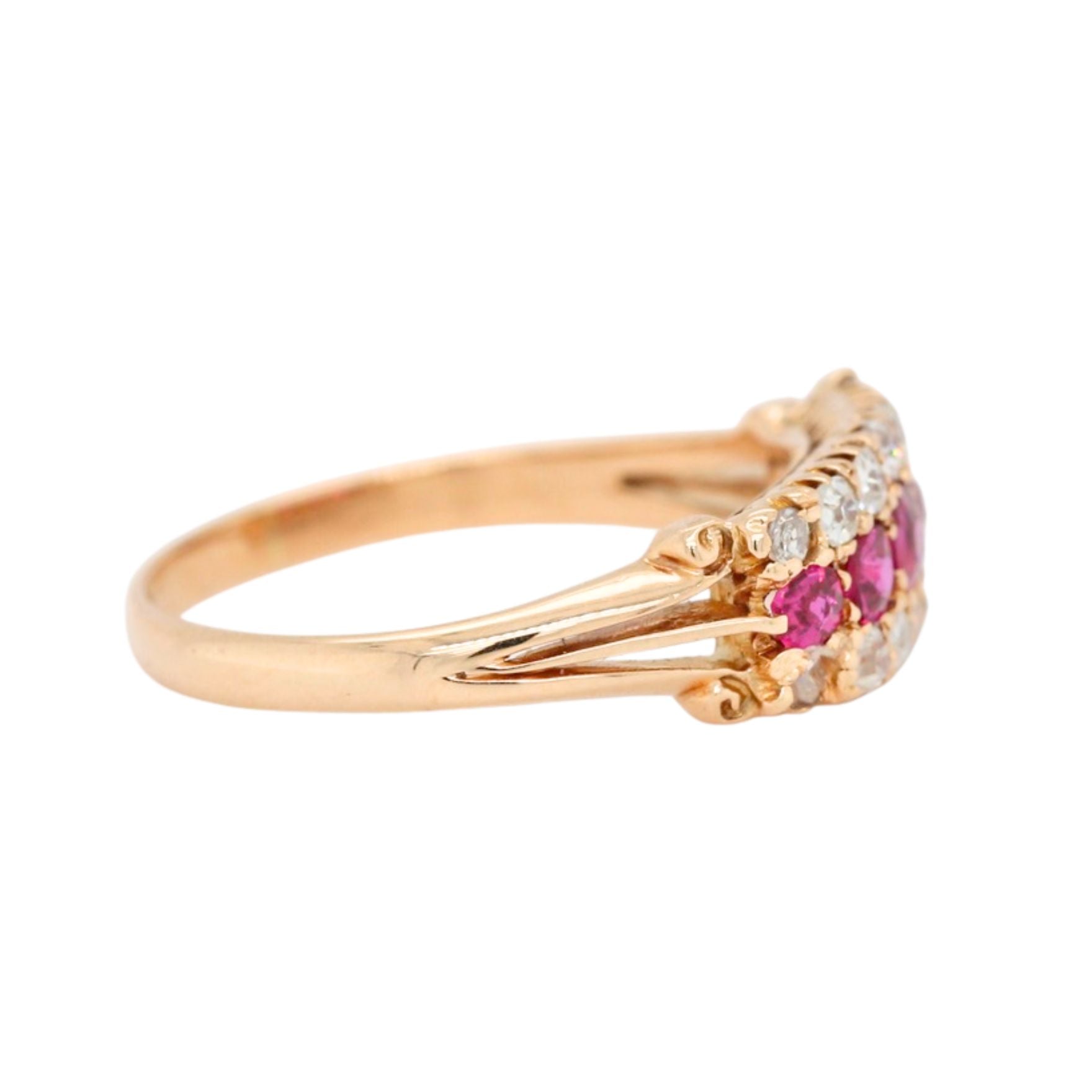Victorian Ruby Diamond Ring-Charlotte Sayers Antique Jewellery