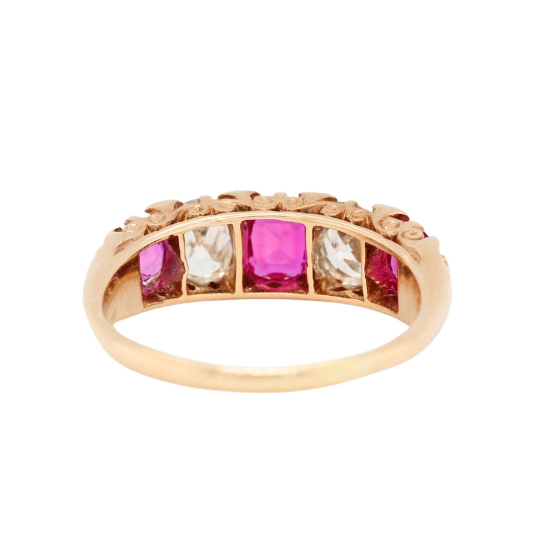 Victorian Ruby Diamond Ring-Charlotte Sayers Antique Jewellery