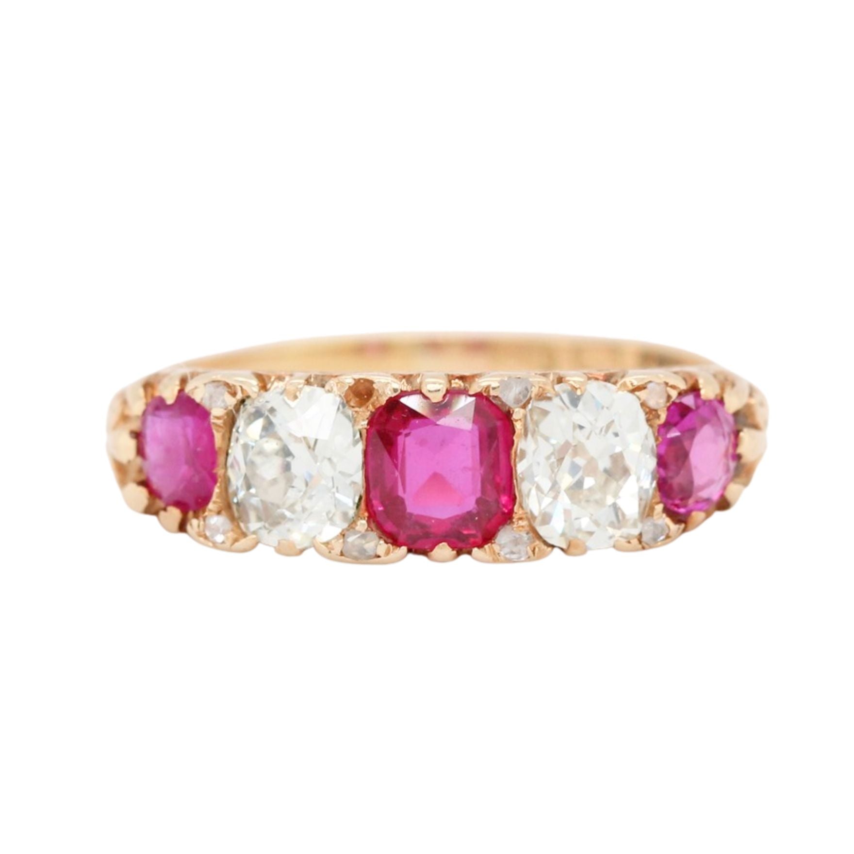 Victorian Ruby Diamond Ring-Charlotte Sayers Antique Jewellery