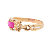 Victorian Ruby Enamel Ring-Charlotte Sayers Antique Jewellery