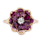 Victorian Ruby Flower Ring-Charlotte Sayers Antique Jewellery