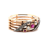 Victorian Ruby and Diamond Band Ring-Charlotte Sayers Antique Jewellery