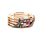 Victorian Ruby and Diamond Band Ring-Charlotte Sayers Antique Jewellery