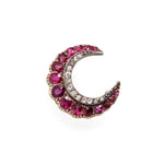 Victorian Ruby and Diamond Crescent Brooch-Charlotte Sayers Antique Jewellery