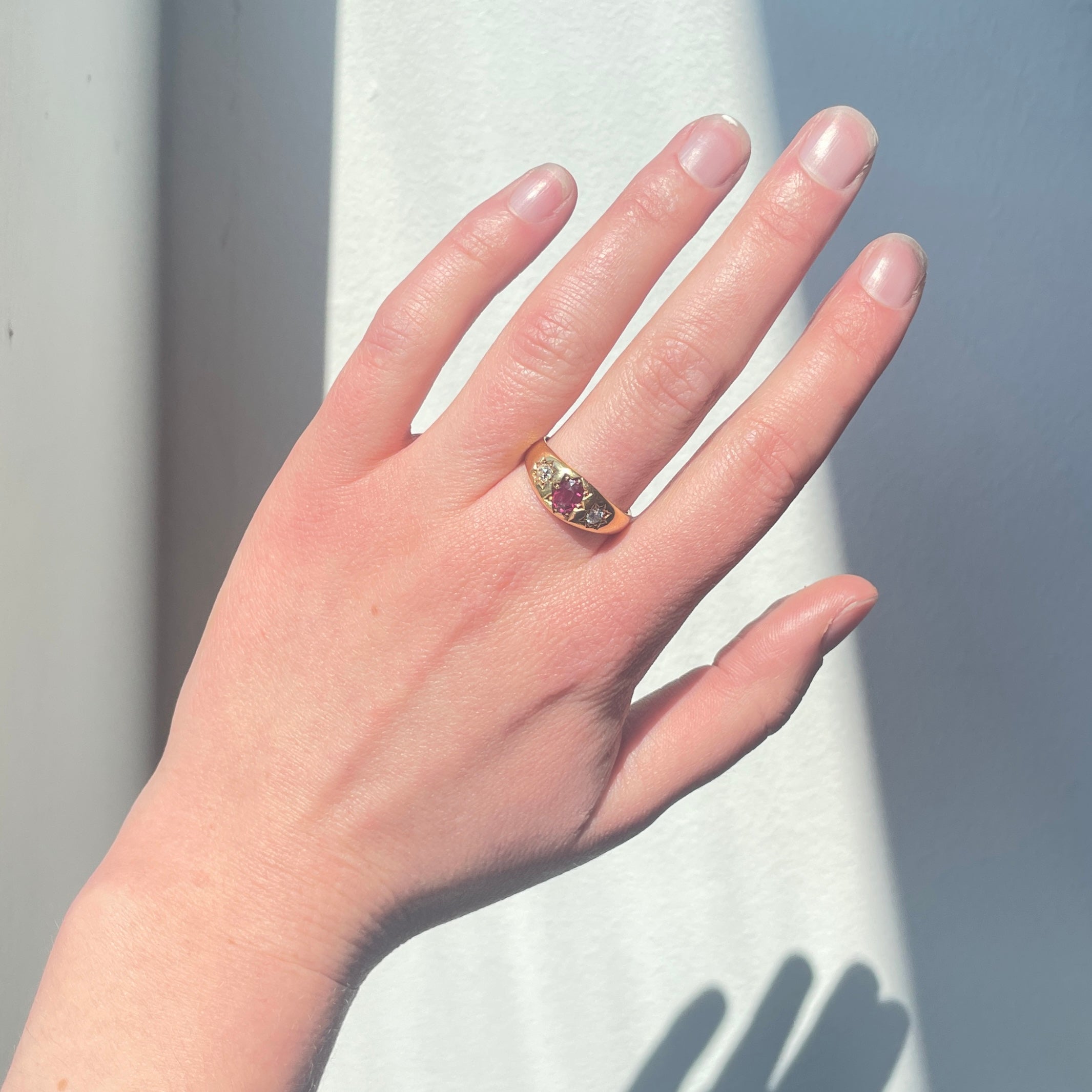 Victorian Ruby and Diamond Gypsy Ring-Charlotte Sayers Antique Jewellery