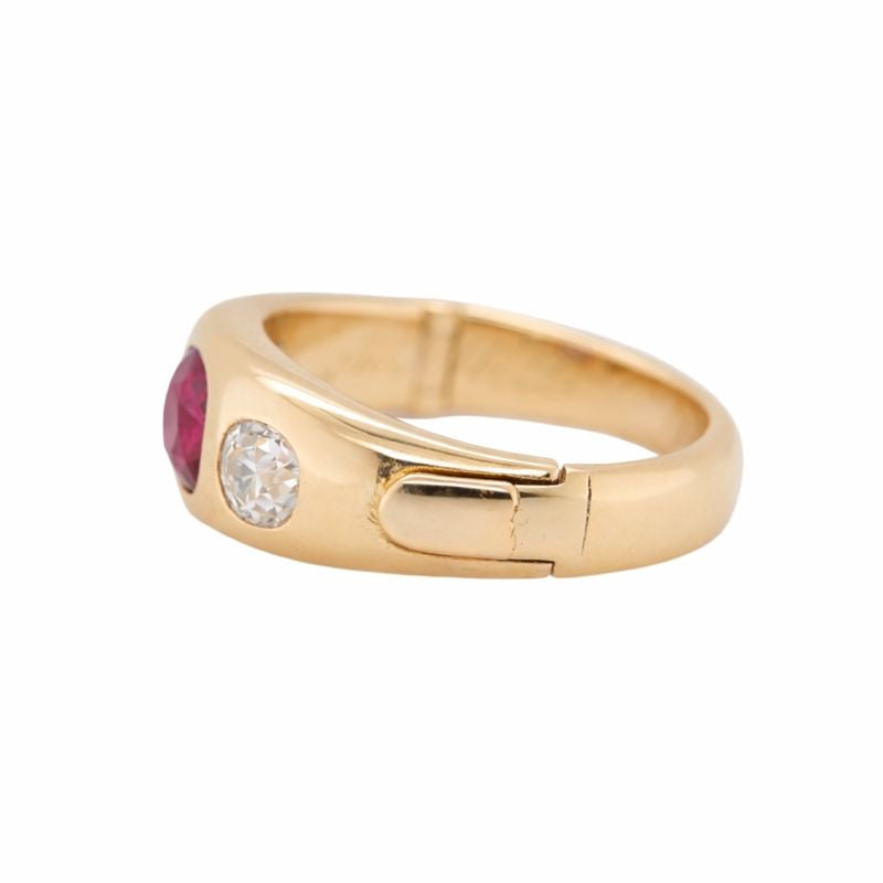 Victorian Ruby and Diamond Gypsy Ring-Charlotte Sayers Antique Jewellery