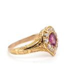 Victorian Ruby and Diamond Heart Ring-Charlotte Sayers Antique Jewellery