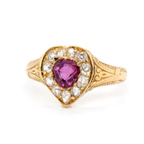 Victorian Ruby and Diamond Heart Ring-Charlotte Sayers Antique Jewellery