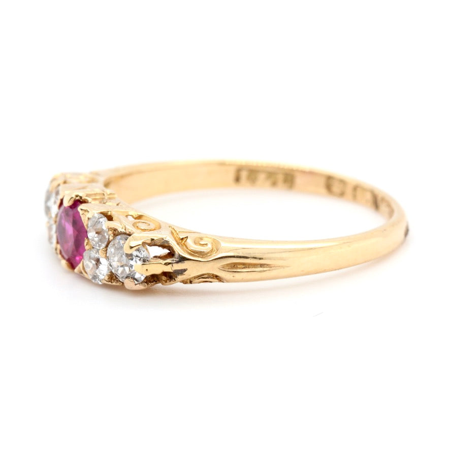 Victorian Ruby and Diamond Ring-Charlotte Sayers Antique Jewellery