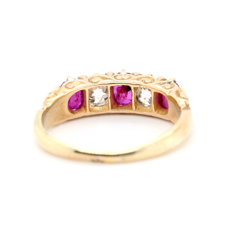 Victorian Ruby and Diamond Ring-Charlotte Sayers Antique Jewellery