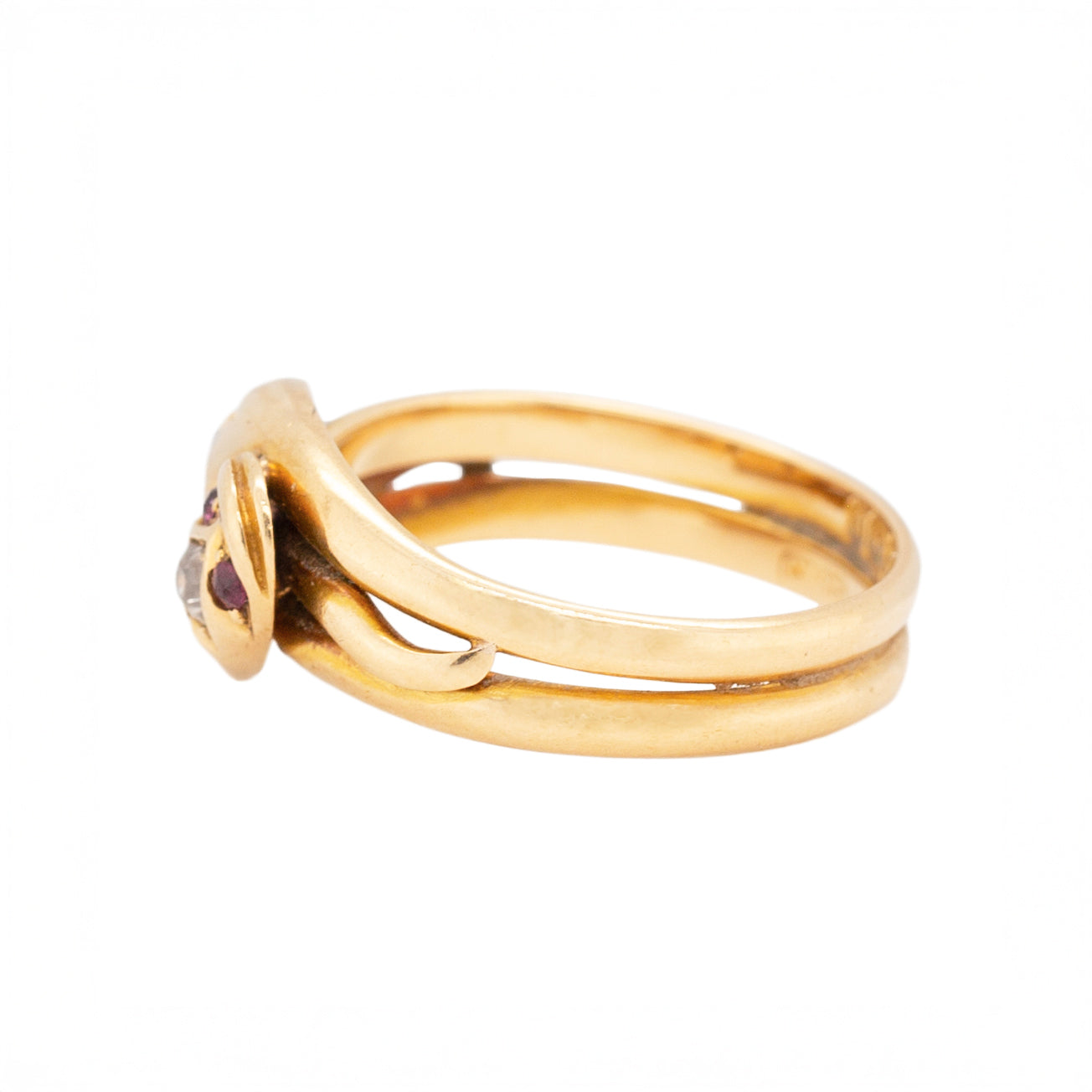 Victorian Ruby and Diamond Snake Ring-Charlotte Sayers Antique Jewellery