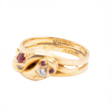 Victorian Ruby and Diamond Snake Ring-Charlotte Sayers Antique Jewellery