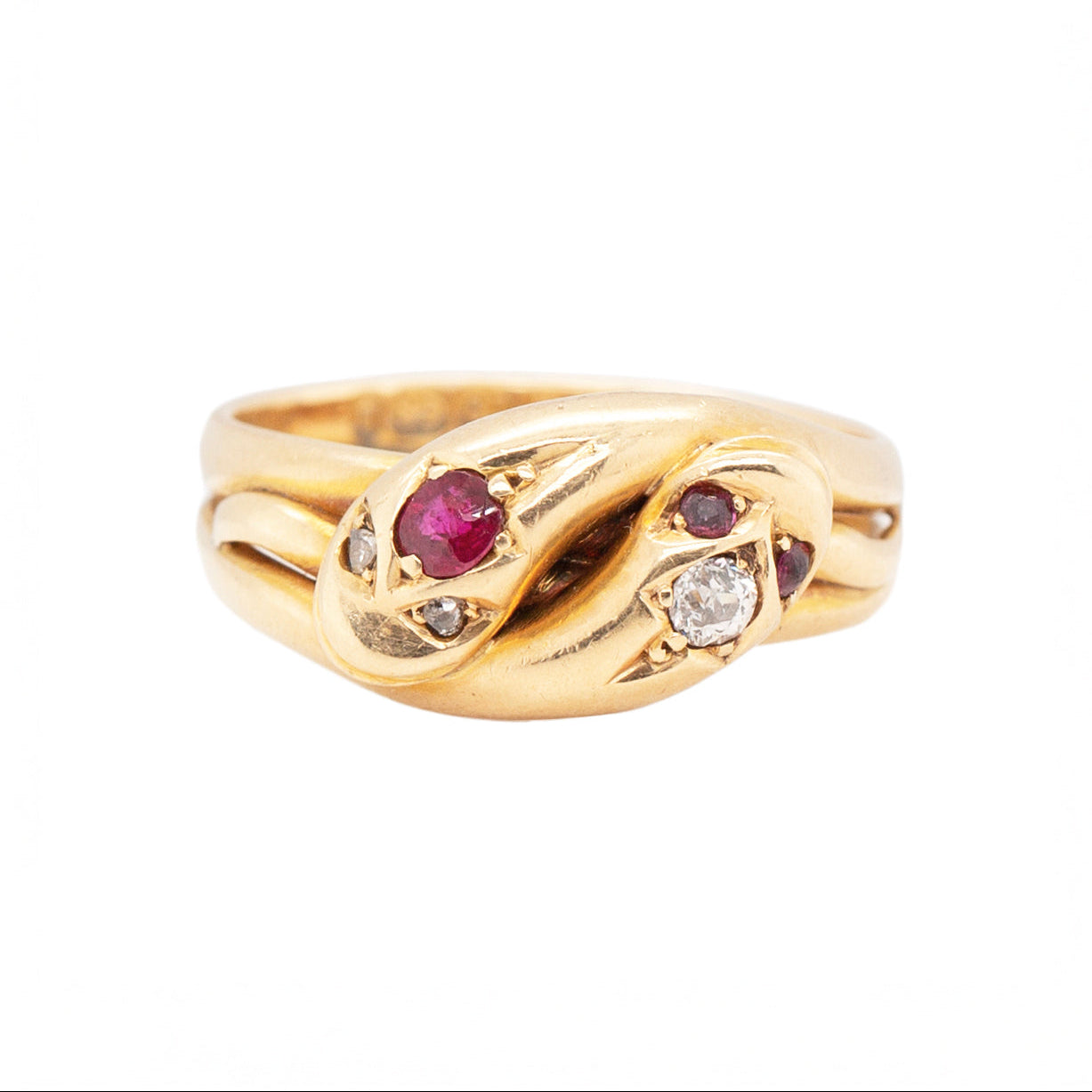 Victorian Ruby and Diamond Snake Ring-Charlotte Sayers Antique Jewellery
