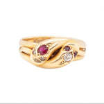 Victorian Ruby and Diamond Snake Ring-Charlotte Sayers Antique Jewellery
