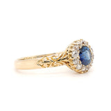 Victorian Sapphire Diamond Cluster Ring-Charlotte Sayers Antique Jewellery