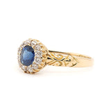 Victorian Sapphire Diamond Cluster Ring-Charlotte Sayers Antique Jewellery