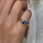 Victorian Sapphire Gypsy Ring-Charlotte Sayers Antique Jewellery