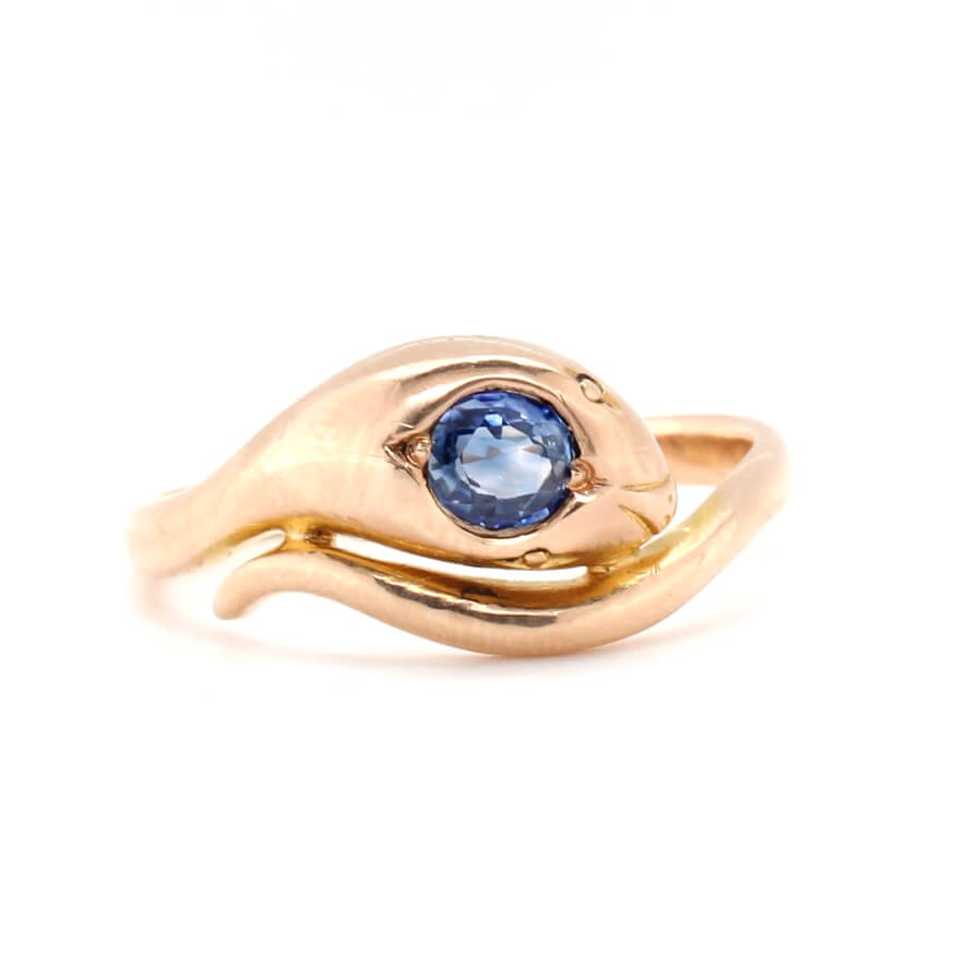 Victorian Sapphire Snake Ring-Charlotte Sayers Antique Jewellery