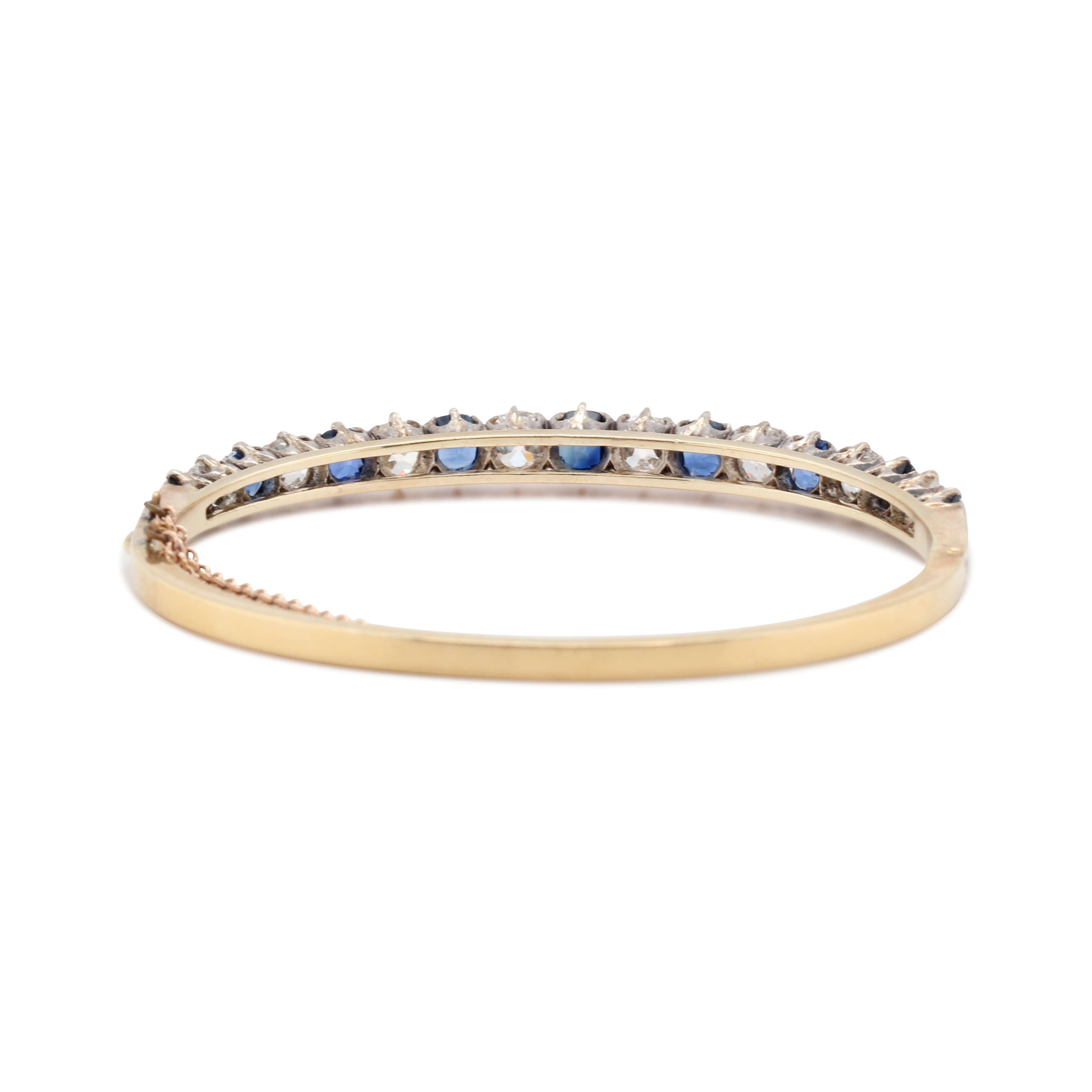 Victorian Sapphire and Diamond Bangle-Charlotte Sayers Antique Jewellery