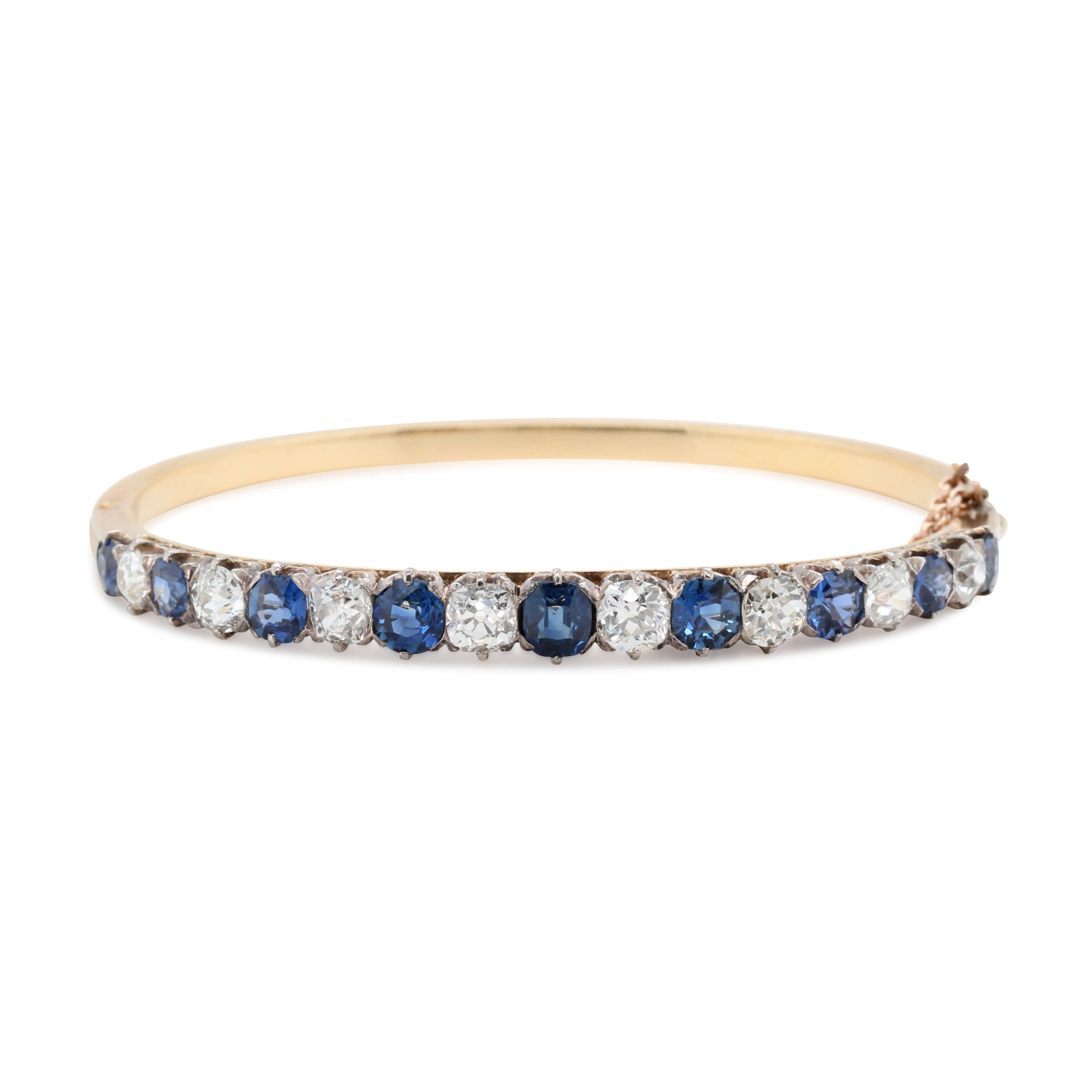 Victorian Sapphire and Diamond Bangle-Charlotte Sayers Antique Jewellery