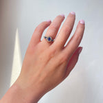 Victorian Sapphire and Diamond Cluster Ring-Charlotte Sayers Antique Jewellery