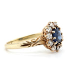 Victorian Sapphire and Diamond Cluster Ring-Charlotte Sayers Antique Jewellery