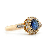 Victorian Sapphire and Diamond Cluster Ring-Charlotte Sayers Antique Jewellery