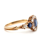 Victorian Sapphire and Diamond Cluster Ring-Charlotte Sayers Antique Jewellery