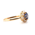 Victorian Sapphire and Diamond Cluster Ring-Charlotte Sayers Antique Jewellery