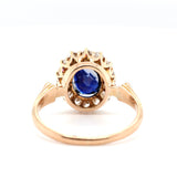 Victorian Sapphire and Diamond Cluster Ring-Charlotte Sayers Antique Jewellery