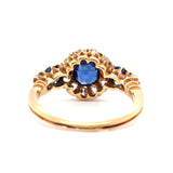 Victorian Sapphire and Diamond Cluster Ring-Charlotte Sayers Antique Jewellery