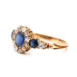 Victorian Sapphire and Diamond Cluster Ring-Charlotte Sayers Antique Jewellery