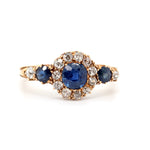 Victorian Sapphire and Diamond Cluster Ring-Charlotte Sayers Antique Jewellery