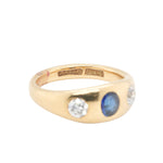 Victorian Sapphire and Diamond Gypsy Ring-Charlotte Sayers Antique Jewellery