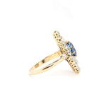 Victorian Sapphire and Diamond Marquise Ring-Charlotte Sayers Antique Jewellery