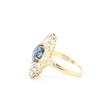 Victorian Sapphire and Diamond Marquise Ring-Charlotte Sayers Antique Jewellery