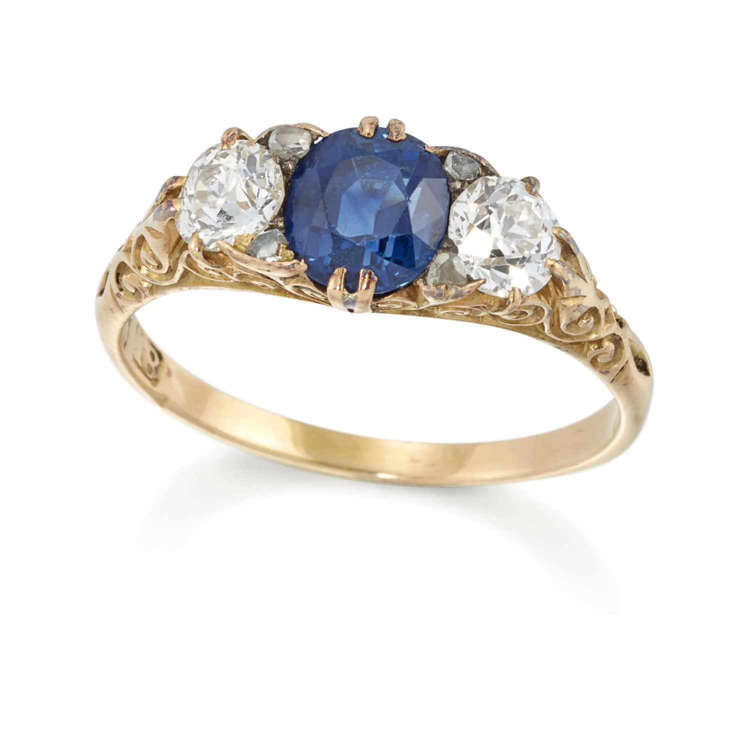 Victorian Sapphire and Diamond Ring-Charlotte Sayers Antique Jewellery