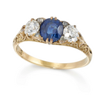 Victorian Sapphire and Diamond Ring-Charlotte Sayers Antique Jewellery