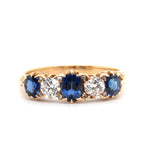 Victorian Sapphire and Diamond Ring-Charlotte Sayers Antique Jewellery