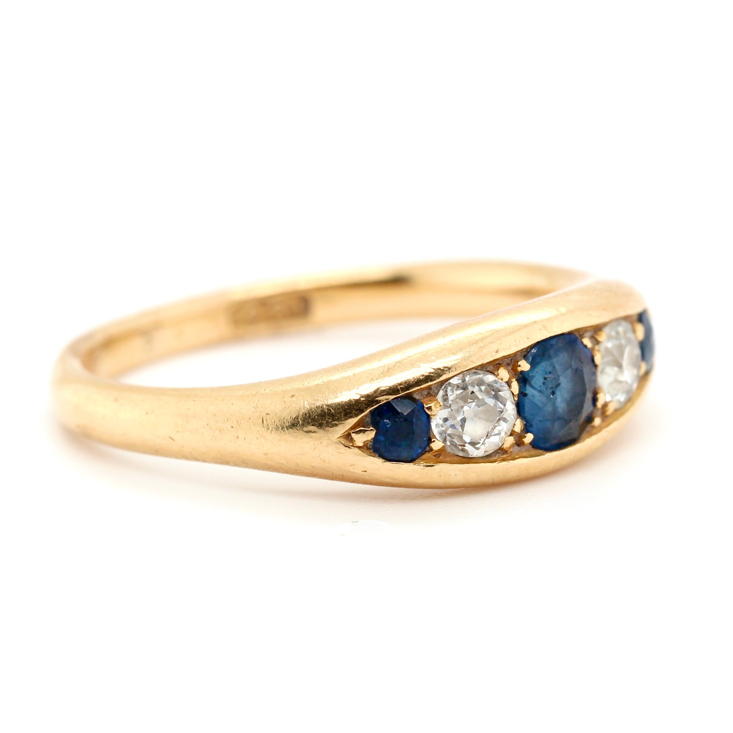 Victorian Sapphire and Diamond Ring-Charlotte Sayers Antique Jewellery