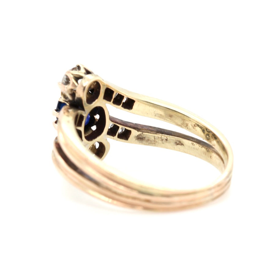 Victorian Sapphire and Diamond Ring-Charlotte Sayers Antique Jewellery