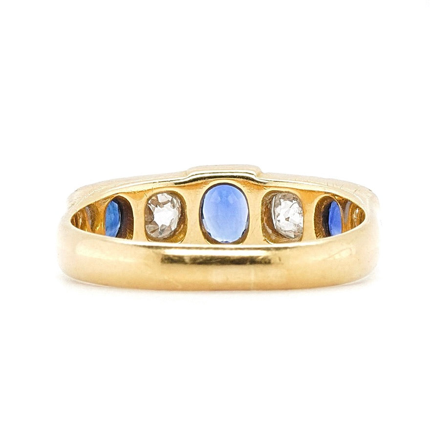 Victorian Sapphire and Diamond Ring-Charlotte Sayers Antique Jewellery