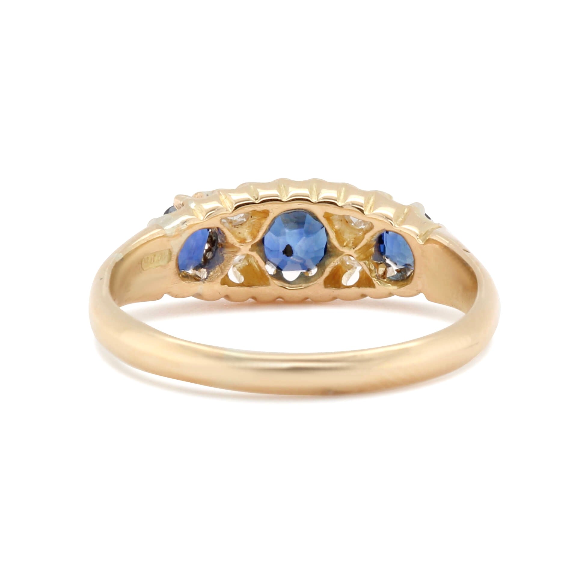 Victorian Sapphire and Diamond Ring-Charlotte Sayers Antique Jewellery