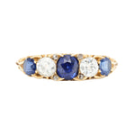 Victorian Sapphire and Diamond Ring-Charlotte Sayers Antique Jewellery