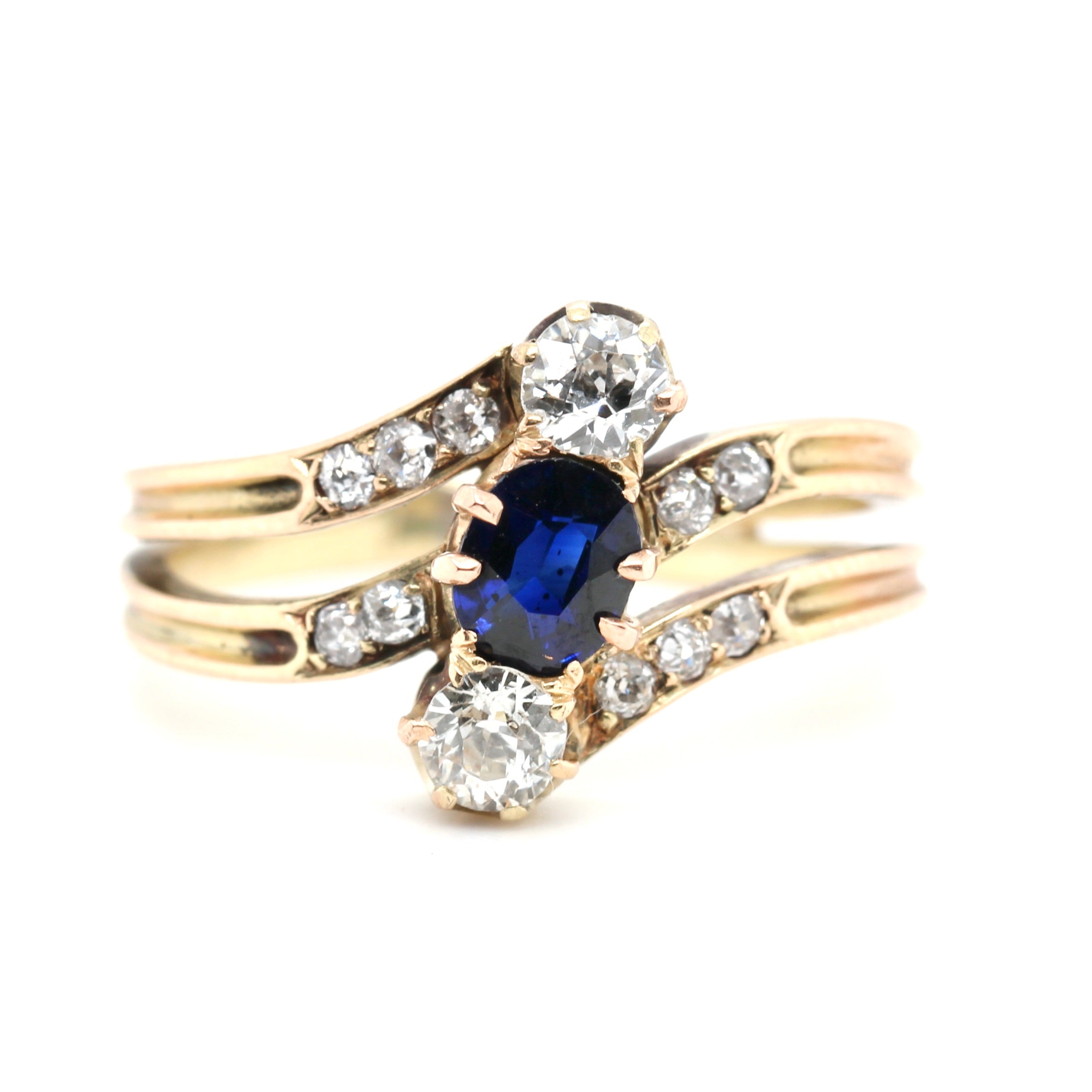 Victorian Sapphire and Diamond Ring-Charlotte Sayers Antique Jewellery