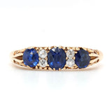 Victorian Sapphire and Diamond Ring-Charlotte Sayers Antique Jewellery