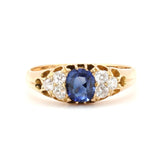 Victorian Sapphire and Diamond Ring-Charlotte Sayers Antique Jewellery